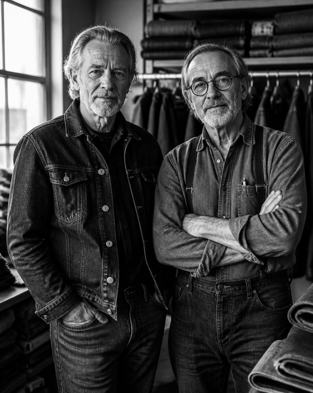Gene Montesano and Barry Perlman photographed in their California workshop.